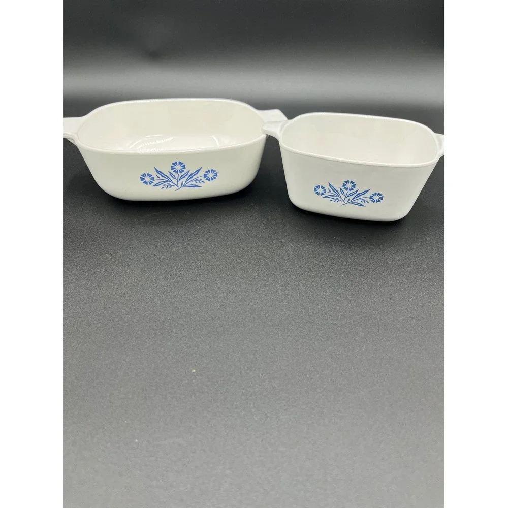 Vintage Corningware Cornflower Baking Dishes: 2-Piece Set